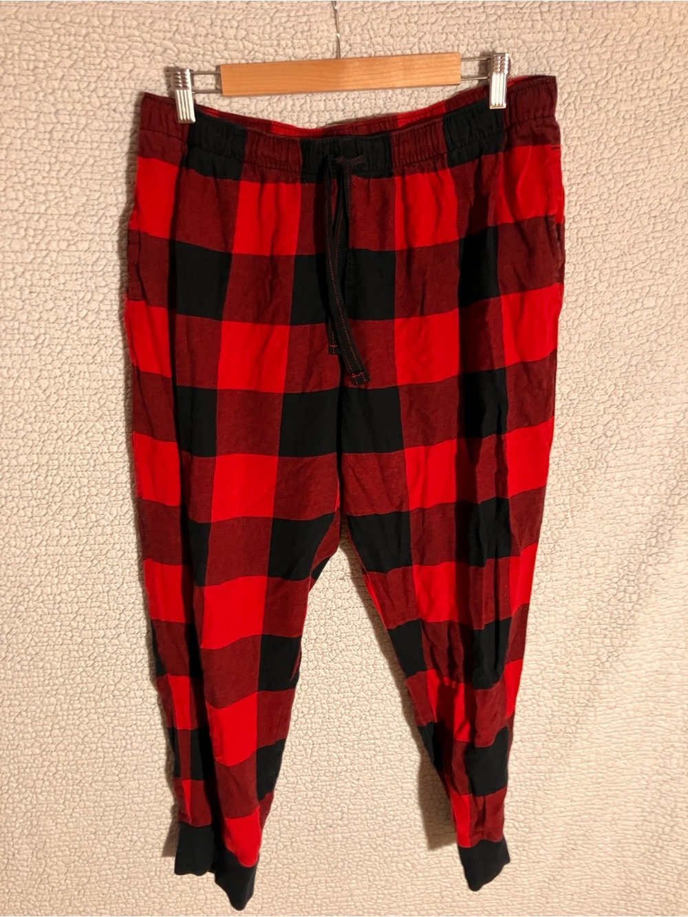 Old Navy Red and Black Plaid Jogger Pants